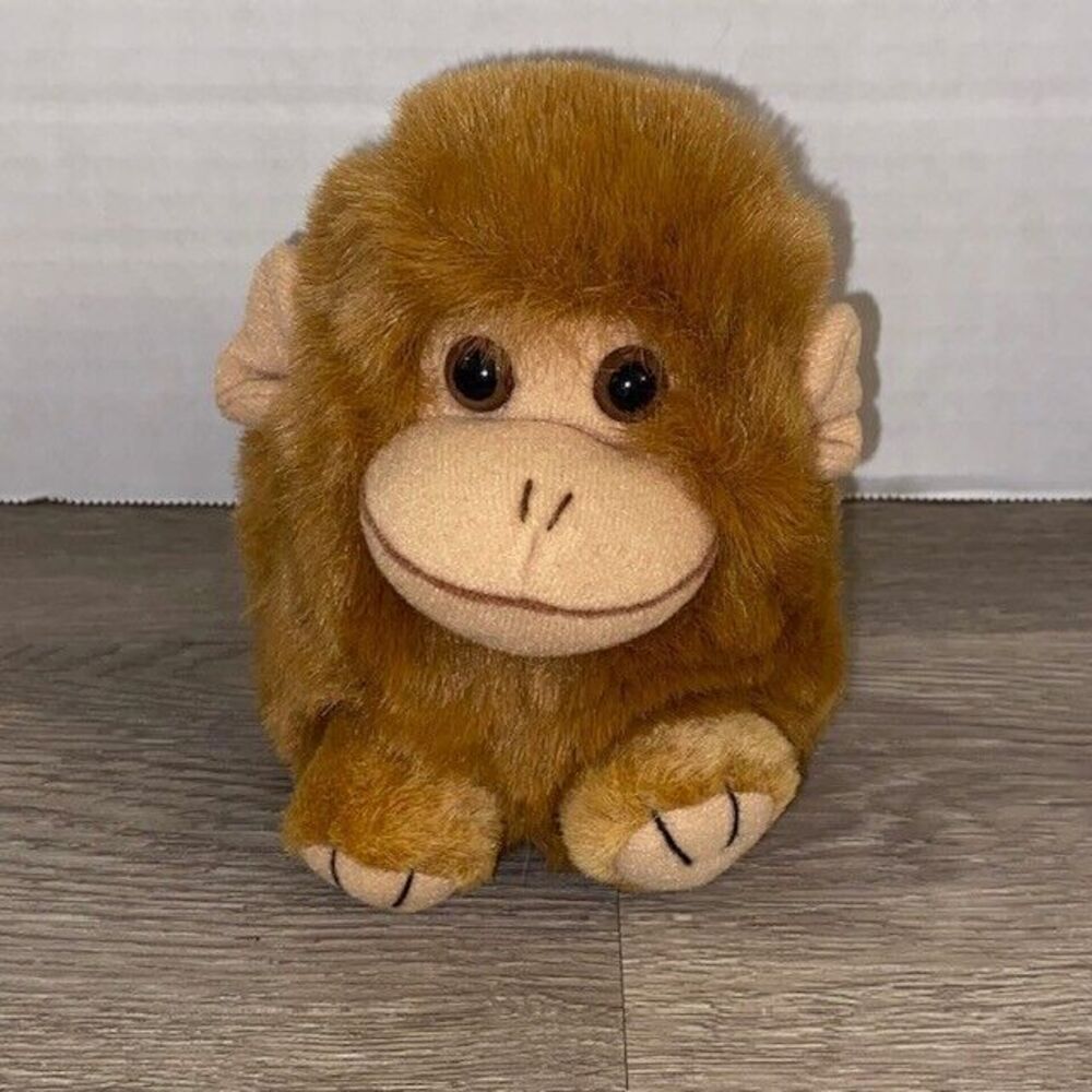 Purr-fection by MJC Brown Tan Monkey 1994 5" Tall Beanie Plush Toy